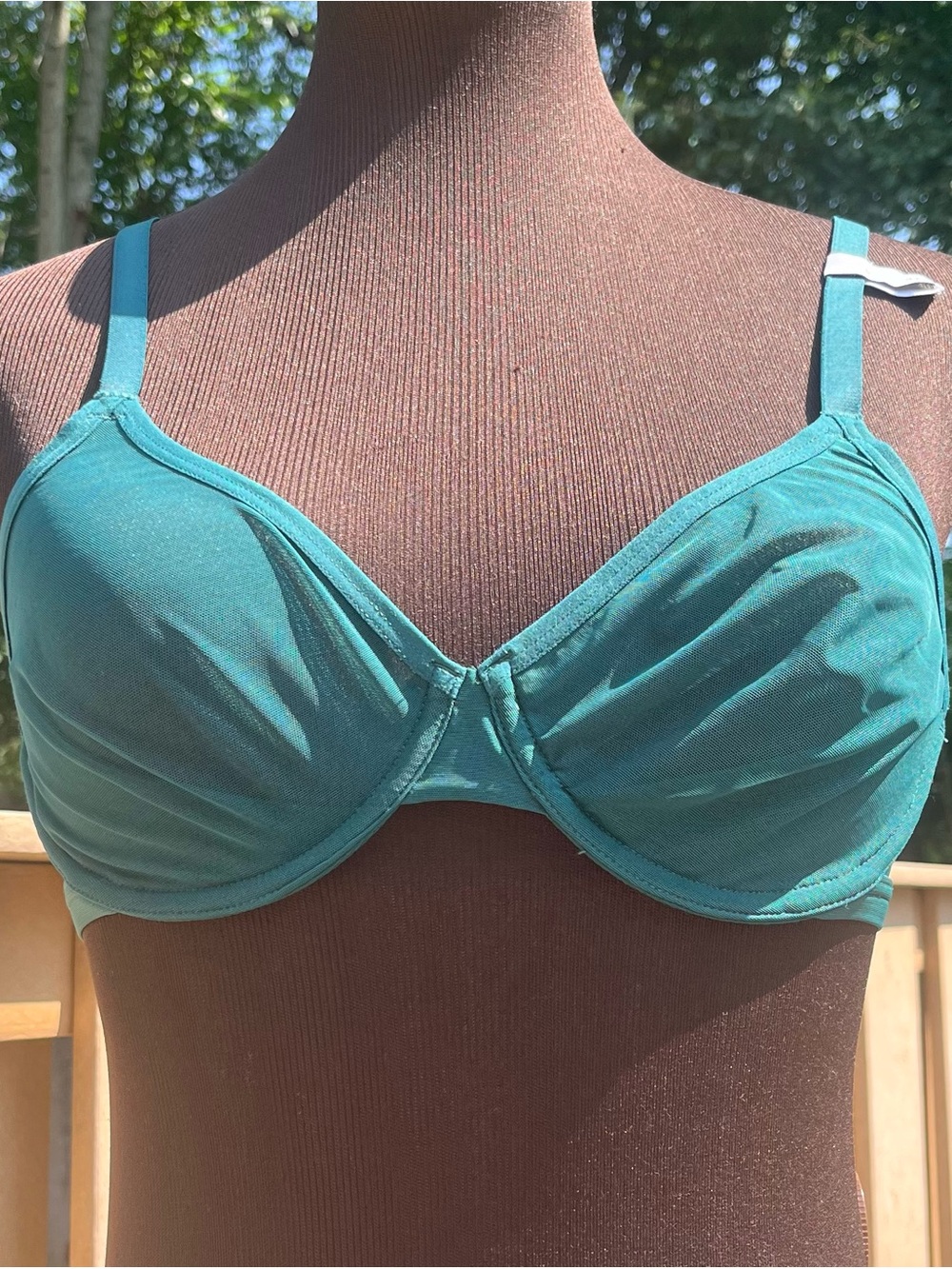 Gap Body Mesh Semi Demi Underwire Bra in June Bug Dark Green Size 34C NEW